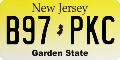 NJ license plate B97PKC