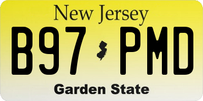NJ license plate B97PMD