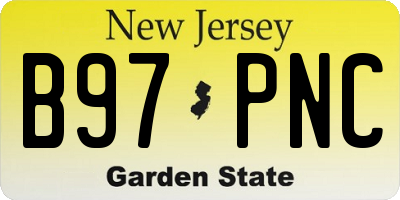 NJ license plate B97PNC