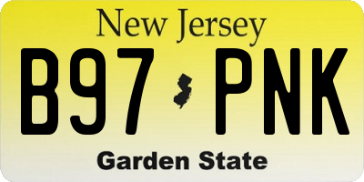 NJ license plate B97PNK