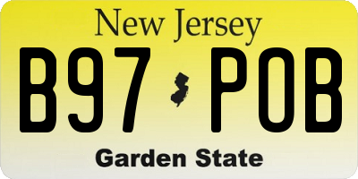NJ license plate B97POB