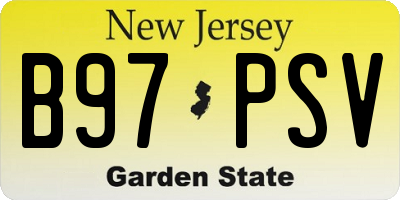 NJ license plate B97PSV
