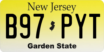 NJ license plate B97PYT