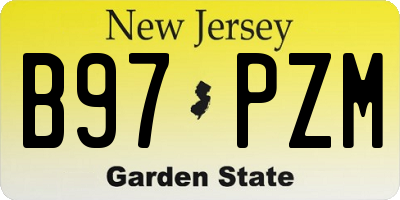 NJ license plate B97PZM