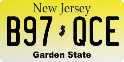 NJ license plate B97QCE