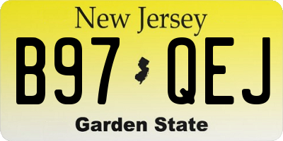 NJ license plate B97QEJ