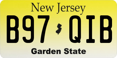 NJ license plate B97QIB