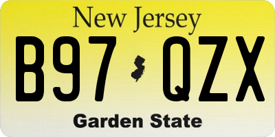 NJ license plate B97QZX