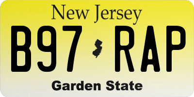 NJ license plate B97RAP