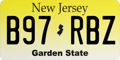 NJ license plate B97RBZ