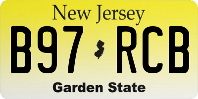 NJ license plate B97RCB