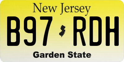NJ license plate B97RDH
