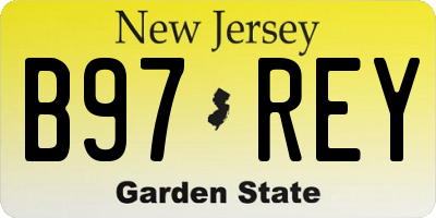 NJ license plate B97REY