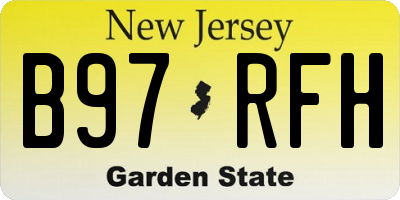 NJ license plate B97RFH