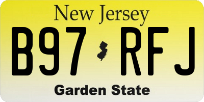 NJ license plate B97RFJ