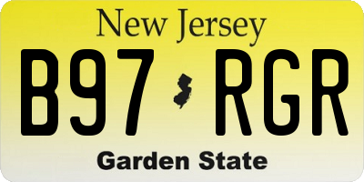 NJ license plate B97RGR