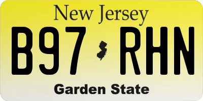 NJ license plate B97RHN