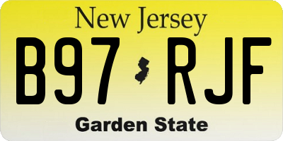 NJ license plate B97RJF