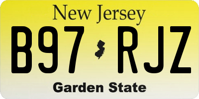 NJ license plate B97RJZ