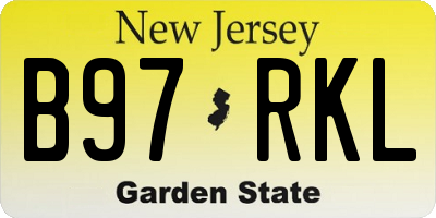 NJ license plate B97RKL