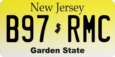 NJ license plate B97RMC
