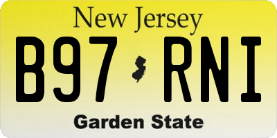 NJ license plate B97RNI