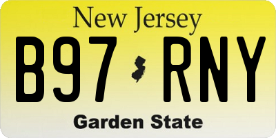 NJ license plate B97RNY