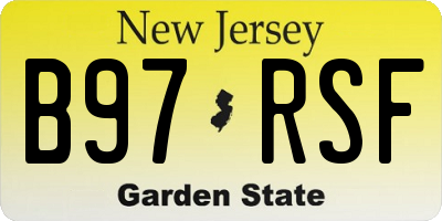 NJ license plate B97RSF