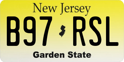 NJ license plate B97RSL