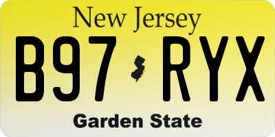 NJ license plate B97RYX