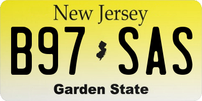 NJ license plate B97SAS