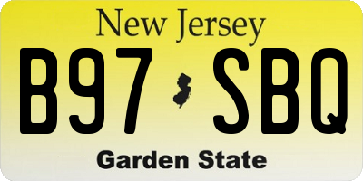 NJ license plate B97SBQ