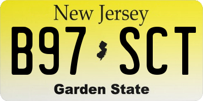 NJ license plate B97SCT