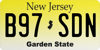 NJ license plate B97SDN