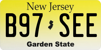 NJ license plate B97SEE