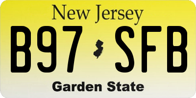 NJ license plate B97SFB