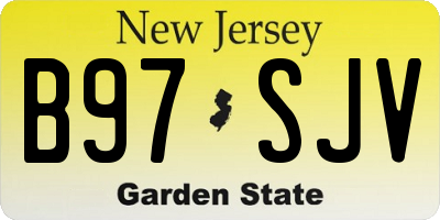 NJ license plate B97SJV