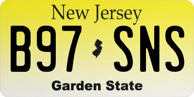 NJ license plate B97SNS