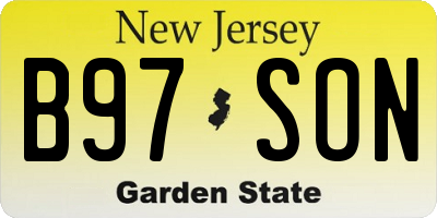 NJ license plate B97SON