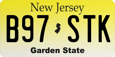 NJ license plate B97STK