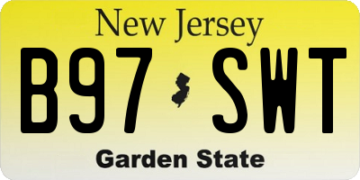 NJ license plate B97SWT
