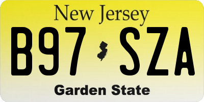 NJ license plate B97SZA
