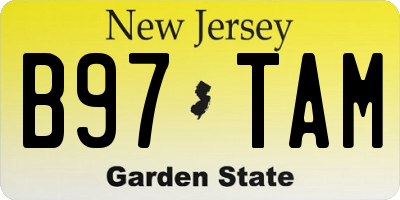 NJ license plate B97TAM