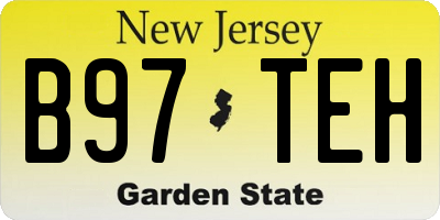 NJ license plate B97TEH