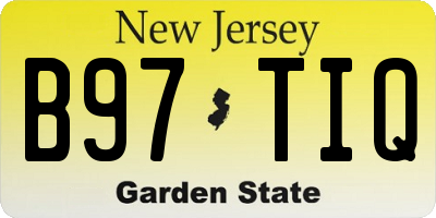 NJ license plate B97TIQ