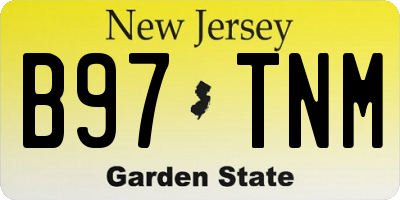 NJ license plate B97TNM