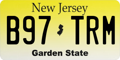 NJ license plate B97TRM