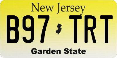 NJ license plate B97TRT