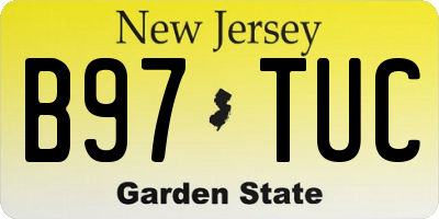 NJ license plate B97TUC