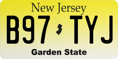 NJ license plate B97TYJ